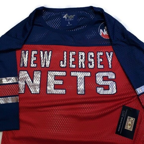 NBA New Jersey Nets Womens First Team Mesh Top GIII For Her Red Blue Size Large - Picture 2 of 5